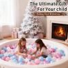 Heopeis Ball Pit Balls Stars and Hearts 100 200 500 1000 Plastic Balls for Toddlers Phthalate Free BPA Free Crush Proof Balls in Reusable Play Toys for Kids with Storage Bag Indoor Outdoor view 2