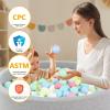 Heopeis Ball Pit Balls Stars and Hearts 100 200 500 1000 Plastic Balls for Toddlers Phthalate Free BPA Free Crush Proof Balls in Reusable Play Toys for Kids with Storage Bag Indoor Outdoor view 4