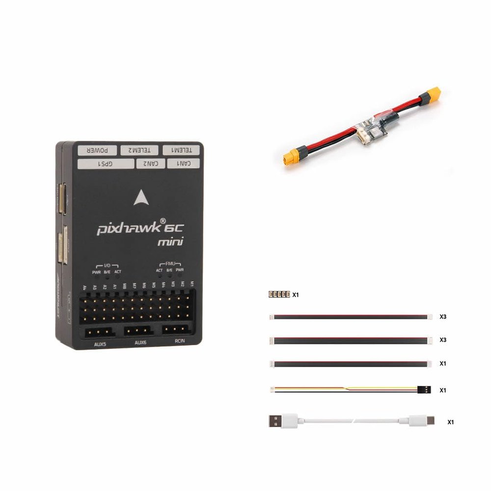 Pixhawk 6C Mini Flight Controller STM32H743 480MHz Autopilot, Dual IMU, MS5611, PX4 & ArduPilot Compatible Mini Drone Controller for UAV, VTOL, DIY RC (Model B + PM02)