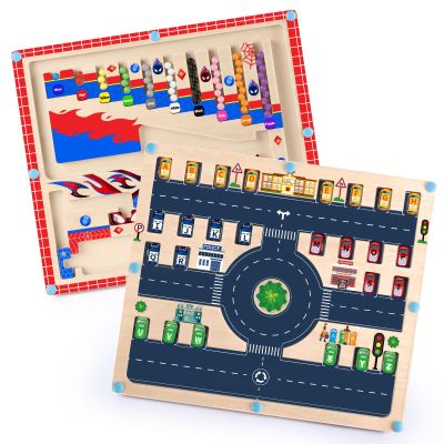 2 in 1 Magnetic Color and Number Maze Montessori Toy for Girls Educational Magnetic Puzzle Game Wooden Board for Preschool Learning Activities and Busy Playtime Magnetic Maze for Developing Skills