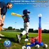 DULONIME T Ball Sets for Kids 3-5, Baseball T-Ball Set with 10 Balls, Outdoor Sport Toy Games for 3-12 Year Old Boys Girls Toddlers, Training Batting Tee for Backyard and Lawn Play view 3