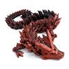 Flavery 3D Printed Dragon - 24 inch Large Pearly Sheen Articulated Dragon Fidget Toy, 3D Printed Gift for Birthday, Figurine Decor(Black Red) view 1