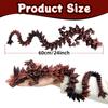 Flavery 3D Printed Dragon - 24 inch Large Pearly Sheen Articulated Dragon Fidget Toy, 3D Printed Gift for Birthday, Figurine Decor(Black Red) view 2