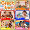Heopeis Ball Pit Balls Stars and Hearts 100 200 500 1000 Plastic Balls for Toddlers Phthalate Free BPA Free Crush Proof Balls in Reusable Play Toys for Kids with Storage Bag Indoor Outdoor view 4