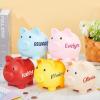Personalized Piggy Bank,Custom Name Plastic Large Piggy Bank for Kids,Coin Bank for Girls and Boys,Christmas,Baby Shower,Birthday Gifts (Blue,Medium) view 1