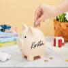 Personalized Piggy Bank,Custom Name Plastic Large Piggy Bank for Kids,Coin Bank for Girls and Boys,Christmas,Baby Shower,Birthday Gifts (Blue,Medium) view 2