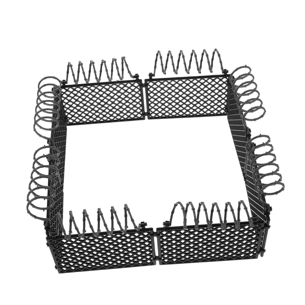 KOMBIUDA Realistic Toy Fence Set Wire Mesh Screen Mesh Black Fence Retaining Wall Block Privacy Screen DIY Building Blocks Accessories Micro Landscape Decorative