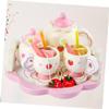 BESTonZON 1Set Wooden Tea Pink Simulation Tea Ware for Creative Playtime Boys for Tea Parties and Imaginative Fun view 2