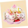 BESTonZON 1Set Wooden Tea Pink Simulation Tea Ware for Creative Playtime Boys for Tea Parties and Imaginative Fun view 3