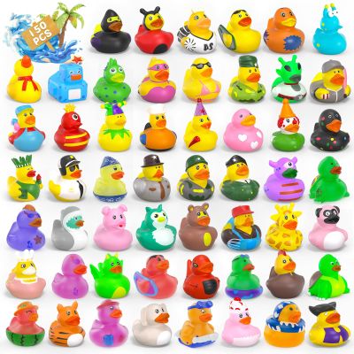 150 Pcs Rubber Ducks in Bulk,Car Ducks for Ducking,Mini Rubber Duckies for Toddler Baby Bath Toys