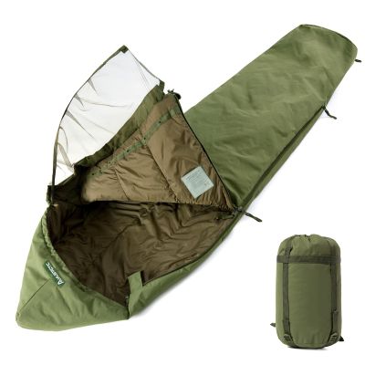 MT Military Army Force Defence 4 & Tropen Patrol Mummy Sleeping Bags with Bivy Cover Compression Sack, Modular Sleeping System 2.0 for Cold Weather, (Rifleman GT Tropen Sleep Bag-OD)