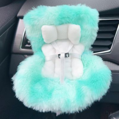 SwiftServ Doll Car Seat for 38 inch Figures, Fits Character Plushes, Blind Box Dolls & Vinyl Collectibles, Includes Air Vent Clip & Desktop Stand, Cute Car Ornament for Collectors (Mint Green Ombre)
