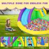 Bounce House for Big Kids 3-12 Years,Water Slide Bounce House,Inflatable Bounce Castle with Climbing Wall,Water Gun,Pool,13x14FT Play Center for Indoor/Outdoor Backyard (Yellow, Size1) view 2