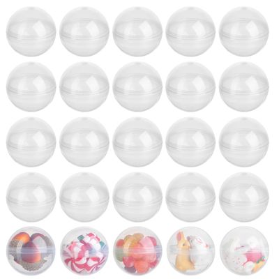 Kisangel 50pcs Gumball Vending Machine Capsules, 1.77inch Refillable Clear Ornament Balls Plastic Twisted Balls for DIY Easter Party Favors Supplies