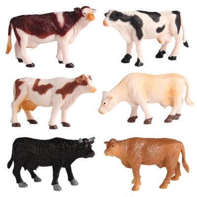 AENIMELY Mini Cow Figurines Set  Realistic Solid Plastic Dairy Cattle Farm Animal Figuriness  Educational Toys, Cake Toppers, Gifts for Kids