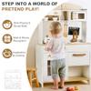 DREAM BUILDING Dual-Sided Play Kitchen for Kids Toddlers, 2-in-1 Grocery Store&Wooden Toy Kitchen Set with Coffee Machine,Pretend Kitchen Play Set with Microwave, Oven, Gift for Boys Girls view 3