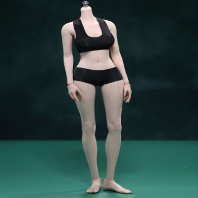 1/6 Scale Female Action Figure, 12 inches Flexible Seamless Joint Supermodel Long Legs Girl Action Figure Doll Model with Detachable Hand 1 Pairs & Feet 3 Pairs Accessories (New Pale Skin)