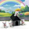 4pcs 3D Printed Dog with Dog House, Articulated Baby Husky Chibi Edition Toy, Posable and Movable Head and Joints Animal, Fidget ADHD Autism Toy CH001-WHT-GH view 2