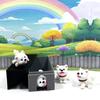 4pcs 3D Printed Dog with Dog House, Articulated Baby Husky Chibi Edition Toy, Posable and Movable Head and Joints Animal, Fidget ADHD Autism Toy CH001-WHT-GH view 3