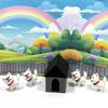 4pcs 3D Printed Dog with Dog House, Articulated Baby Husky Chibi Edition Toy, Posable and Movable Head and Joints Animal, Fidget ADHD Autism Toy CH001-WHT-GH view 4