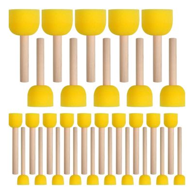 30Pieces Round Sponges Brush Set For Kids Student Art Craft Acrylic Painting Stencil Painting
