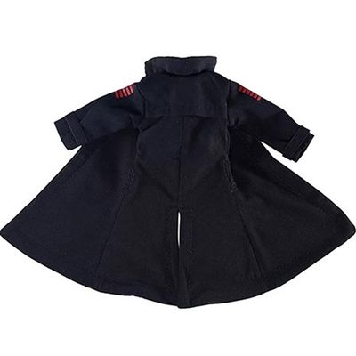 1/12 Scale Black Wired Trench Coat Outfit Clothes for Commander 6'' Action Figure Custom