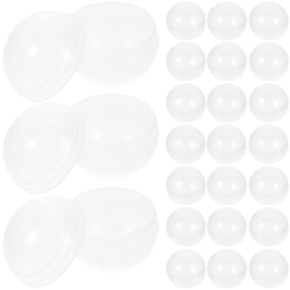 Kisangel 50pcs Plastic Transparent Balls Multi-Purpose Twisted Round Balls Clear