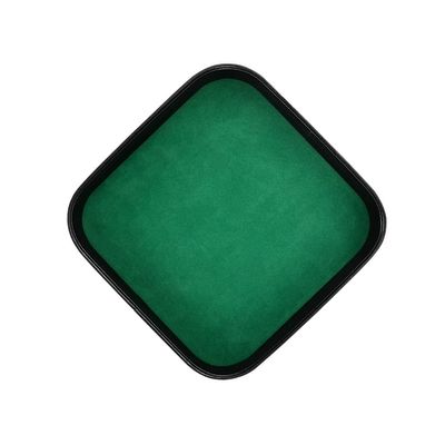 1 Piece Dice Holder Tray Pu Dice Pad Mat Square Tray Dice Tray for Dice Gaming and Other Table Games, Green