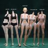1/6 Scale Female Action Figure, 12 inches Flexible Seamless Joint Supermodel Long Legs Girl Action Figure Doll Model with Detachable Hand 1 Pairs & Feet 3 Pairs Accessories (Pink Skin) view 2