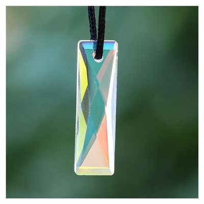 Hanging Crystals Prisms 15PCS 25mm AB Color Rectangle Faceted Prism for Chandelier Lamp Dangle Parts Sun Catcher Hangings Crystals for Decoration