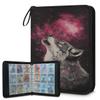 Kuquteed Stars Wolves Trading Card Binder 4 Pocket 400 Cards Holder Collector Album with 50 Removable Sleeves Toys Gifts for Boys Girls Red Space Game Sports Cards view 1