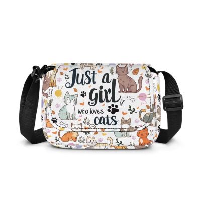 Rshubino Cats Kids Purses for Girls Age 4-6 Cute Crossbody Flap Shoulder Bag for Kids Polyester Cellphone Pouch with Adjustable Shoulder Strap for Outdoor