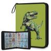 Kuquteed Dinosaur Trading Card Binder 9 Pocket 900 Cards Holder Collector Album with 50 Removable Sleeves Gifts for Boys Girls Tyrannosaurus Rex Green Game Sports Cards view 1