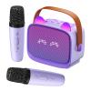 Mini Karaoke Machine for Kids Adults (2025 Upgraded), Portable Bluetooth Speaker with 2 Wireless Mics, Built-in Phone Holder and Emoji Animation, Birthday Gift for Boys Girls 3-12 Home Karaoke Party view 1