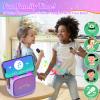 Mini Karaoke Machine for Kids Adults (2025 Upgraded), Portable Bluetooth Speaker with 2 Wireless Mics, Built-in Phone Holder and Emoji Animation, Birthday Gift for Boys Girls 3-12 Home Karaoke Party view 3