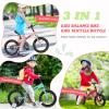 3-in-1 Montessori Balance Bike with Pedals,Tri-purpose of Kids Balance Bike/Toddler Tricycle/Bikefor 2 3 4 5 6 7 Year Old-14 inch balance bike with Pedal Conversion,Training Wheels,Brake,CrimsonRed view 2