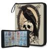 Kuquteed Skull Crow Trading Card Binder 4 Pocket 400 Cards Holder Collector Album with 50 Removable Sleeves Gifts for Boys Girls Skeleton Floral Game Sports Cards view 1