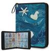 Kuquteed Teal Conch Starfish Trading Card Binder 9 Pocket 900 Cards Holder Collector Album with 50 Removable Sleeves Toys Gifts for Boys Girls Sea Shell Game Sports Cards view 1