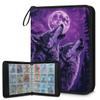 Kuquteed Forest Wolves Trading Card Binder 9 Pocket 900 Cards Holder Collector Album with 50 Removable Sleeves Gifts for Boys Girls Purple Moon Game Sports Cards view 1