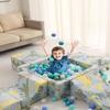 GOGOSO Ball Pit Balls for Toddlers Dogs Baby, 2.2 Inch Pastel Play Ball Toys Kid Ballpit, Bounse House, Birthday, Tent, Party,100 pcs,Blue Green view 4