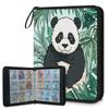 Kuquteed Leaves Panda Trading Card Binder 4 Pocket 400 Cards Holder Collector Album with 50 Removable Sleeves Gifts for Boys Girls Green Fern Game Sports Cards view 1