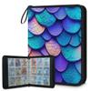 Kuquteed Blue Mermaid Scales Trading Card Binder 9 Pocket 900 Cards Holder Collector Album with 50 Removable Sleeves Toys Gifts for Boys Girls Purple Fish Scales Game Sports Cards view 1