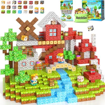 100 PCS Magnetic Blocks Toys, Build Mine Magnet World Set, Magnetic Tiles Building for Boys & Girls Age 4-8 5-7, STEM Montessori Sensory Toys for Toddlers Kids Gifts