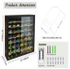 1/64 Cars Display Case with Lighted Wall Mounted Black Display Cabinet with Acrylic Shelves at 45-Degree Angle and Door Storage for 42 Hot Diecast Wheels Toy Cars view 2