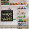 1/64 Cars Display Case with Lighted Wall Mounted Black Display Cabinet with Acrylic Shelves at 45-Degree Angle and Door Storage for 42 Hot Diecast Wheels Toy Cars view 3