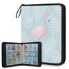 Kuquteed Bird Flamingo Trading Card Binder 4 Pocket 400 Cards Holder Collector Album with 50 Removable Sleeves Toys Gifts for Boys Girls White Leaves Game Sports Cards view 1