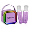Contixo KS1A Kids Mini Karaoke Machine with LED Lights, 710H Playback, Dual Wireless Mics, Magic Voice Effects, Bluetooth Speaker for Children, Portable Singing Toy Gift for Boys & Girls, Purple view 1