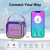 Contixo KS1A Kids Mini Karaoke Machine with LED Lights, 710H Playback, Dual Wireless Mics, Magic Voice Effects, Bluetooth Speaker for Children, Portable Singing Toy Gift for Boys & Girls, Purple view 2
