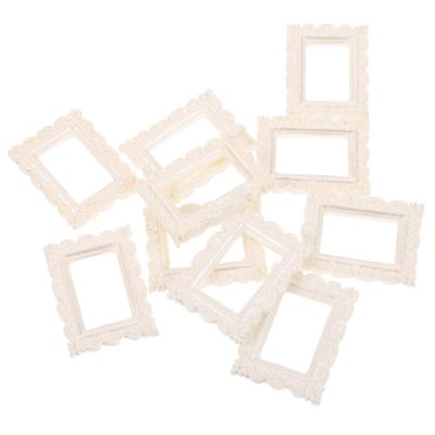 Healifty 10Pcs Miniature Photo Frames Vintage European Style Decor for DIY Crafts Small Photo Holder Display Decoration for Miniature Gardens
