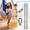 4 Pack 25in Heavy Duty Swing Chains with 8 Carabiners, Black Stainless Steel Hanging Chains with Hooks for Hammock Chair, Porch Swing, Hanging Basket, Gym, 1200LB Capacity view 3